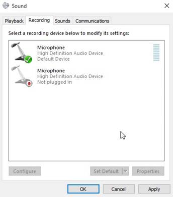 Microphone Sound Settings