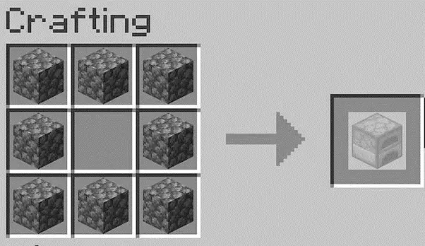 Minecraft - 8 pieces of Cobblestone to make Furnace