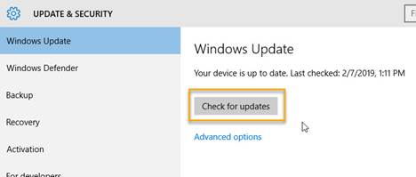 Windows Check for Updates