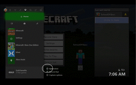 Xbox Minecraft Screenshot Option