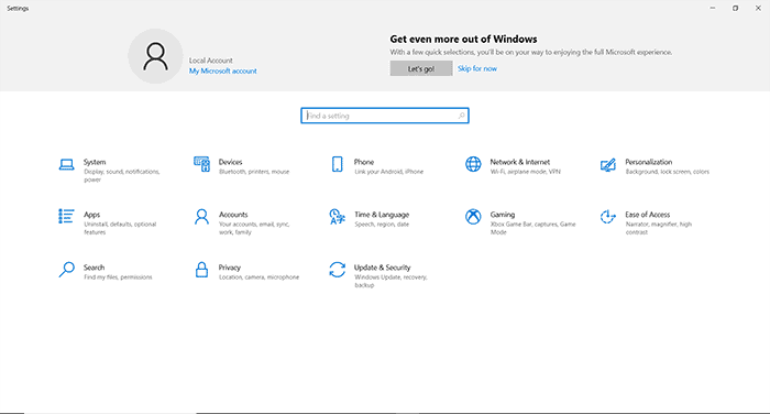 Windows Setting