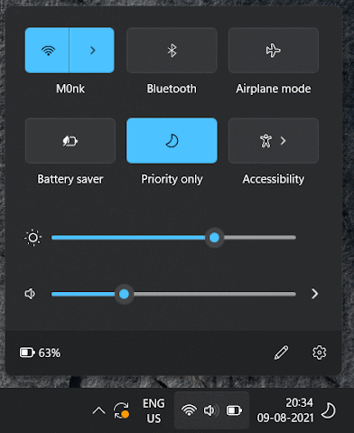 Quick Settings Panel