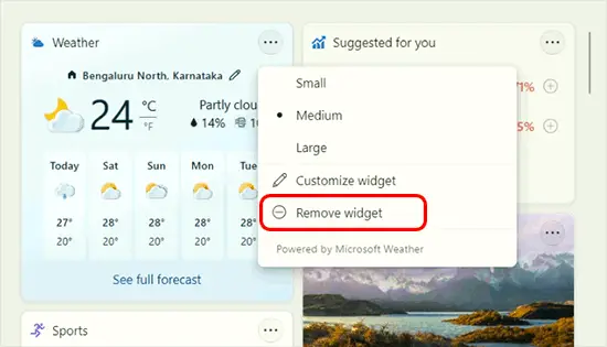Remove Widget Option - Windows 11