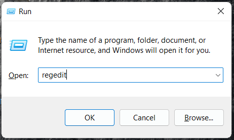 Run - Regedit Windows 11