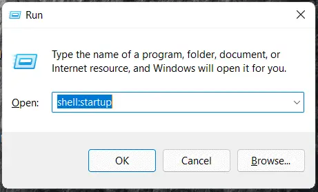 Run - Shell Startup - Windows 11