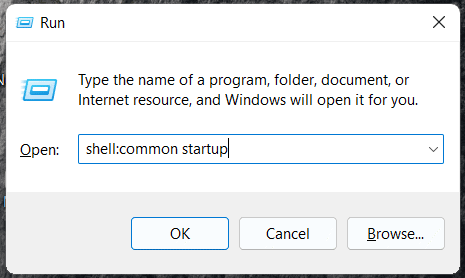 Shell Common Startup - Windows 11