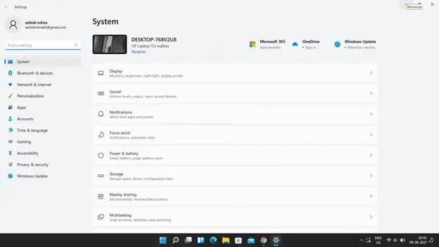 Windows 11 System Settings