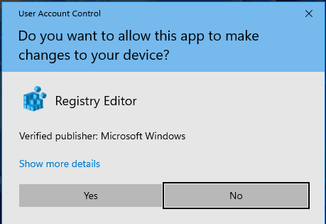 Registry Editor Prompt