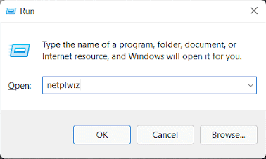 netplwiz - Run Command