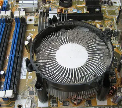 Dust and Dirt in CPU Fan and Heat Sink