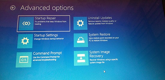 Windows Advance Options