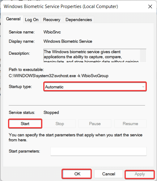 fix biometric scanner on Windows 11