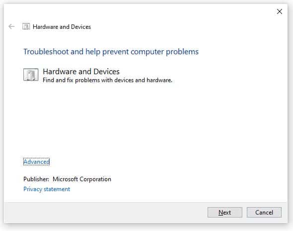 troubleshoot hardware and devices