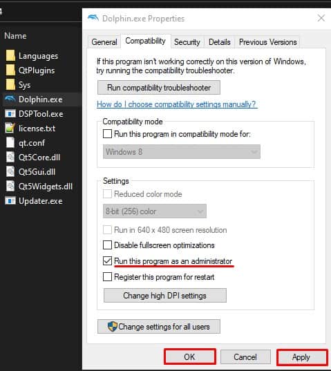 run dolphin as administrator