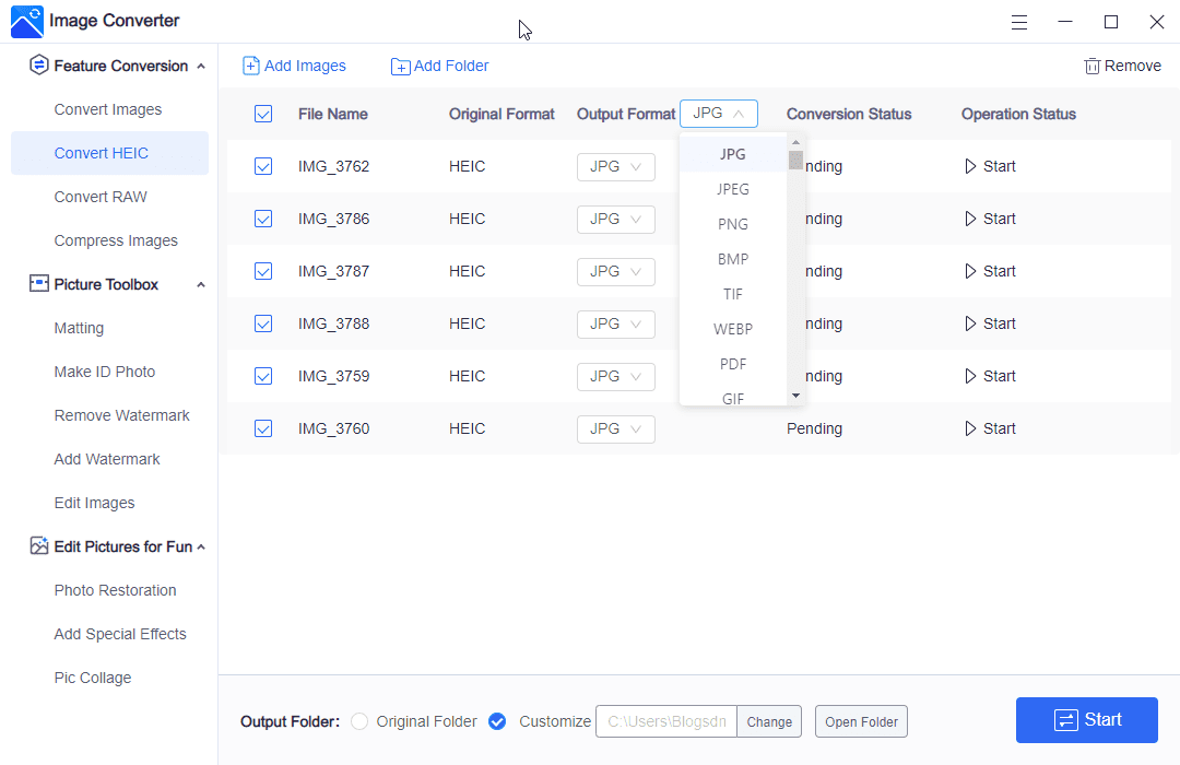 Convert HEIC