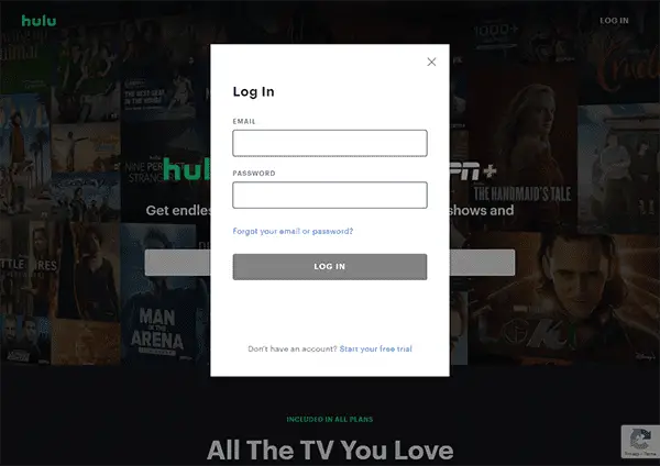 Hulu Change Password