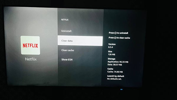 Netflix Clear Data - Firestick