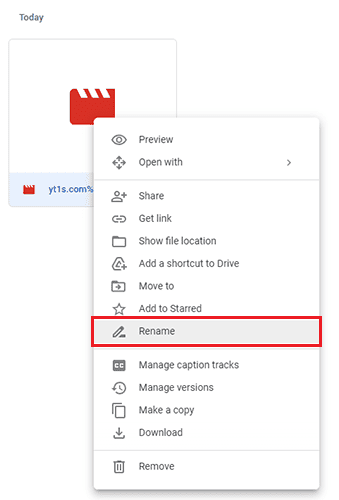 Rename Video in Google Drive