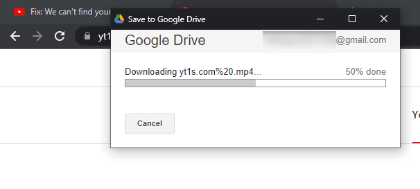 Save to Google Drive Status