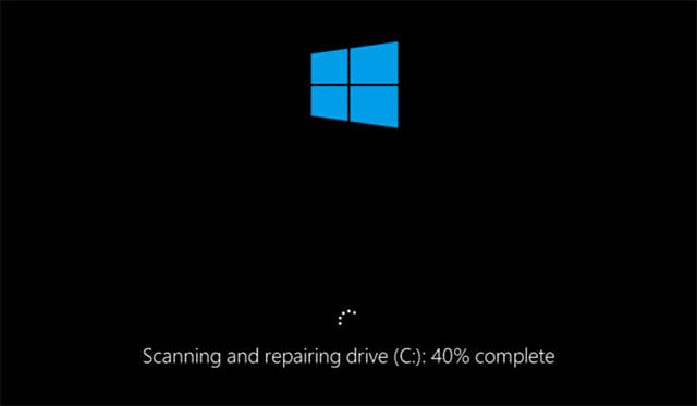 Scanning and Repairing Drive Stuck at 100%