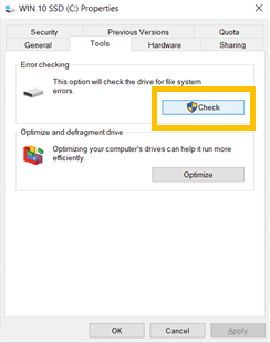 Windows Drive Error Checking