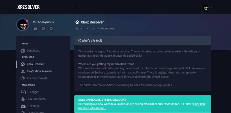 Xresolver.com Get IP Address of Gamertag and Xbox Player