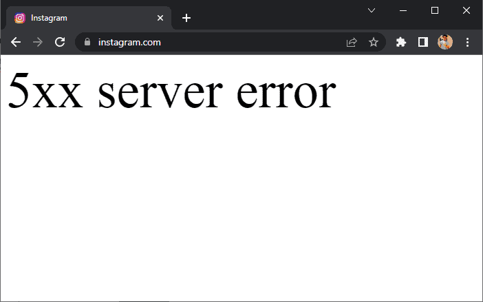 5xx Server Error - Instagram