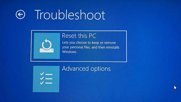Advanced Startup - Reset This PC