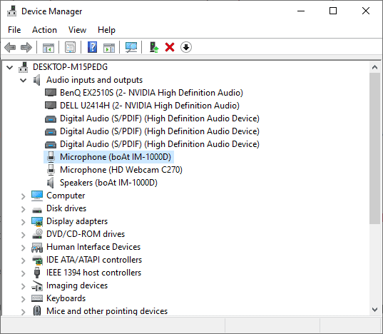 Audio inputs and outputs