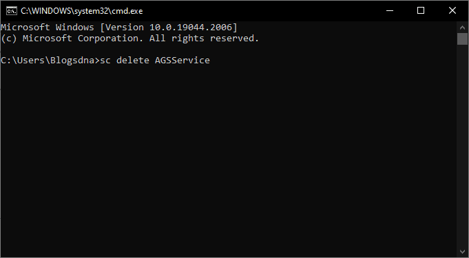 CMD - sc delete AGSService