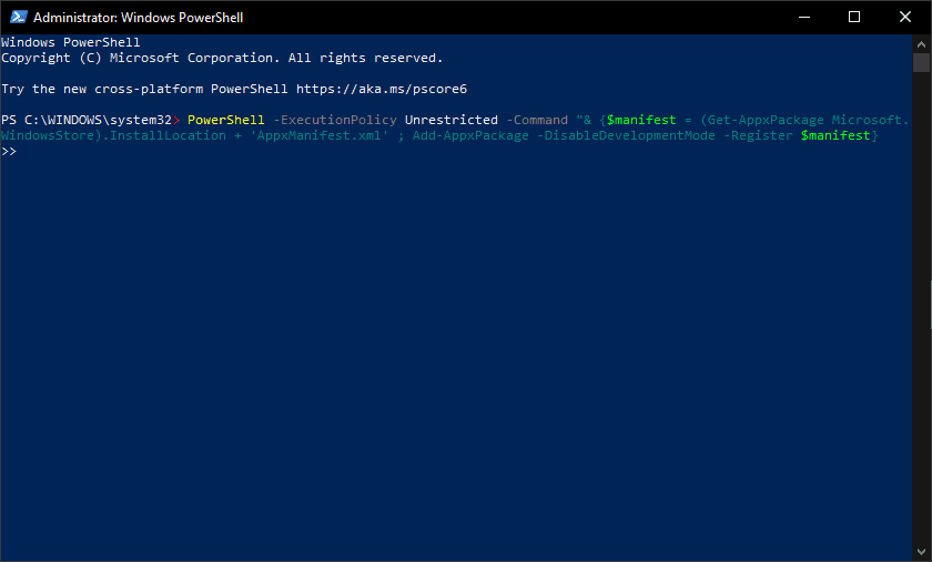 Powershell ExecutionPolicy Command