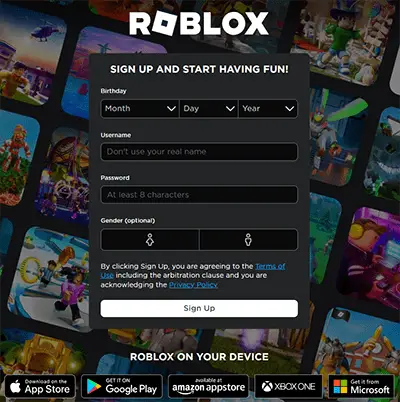 Roblox New Account Registration