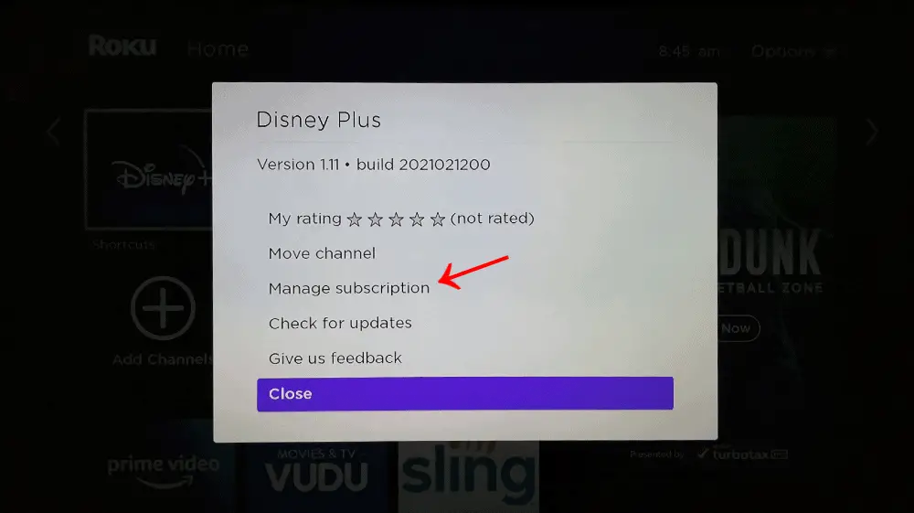 Roku HBO Max Manage Subscription
