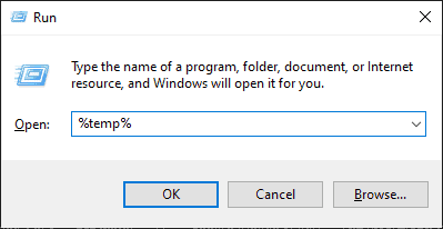 Run Command - Temp Folder