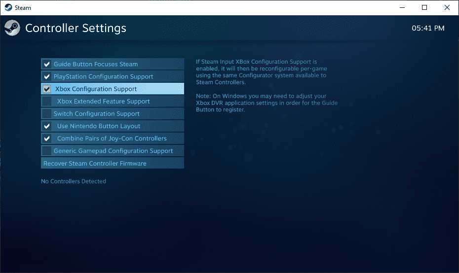 Steam Controller Settings