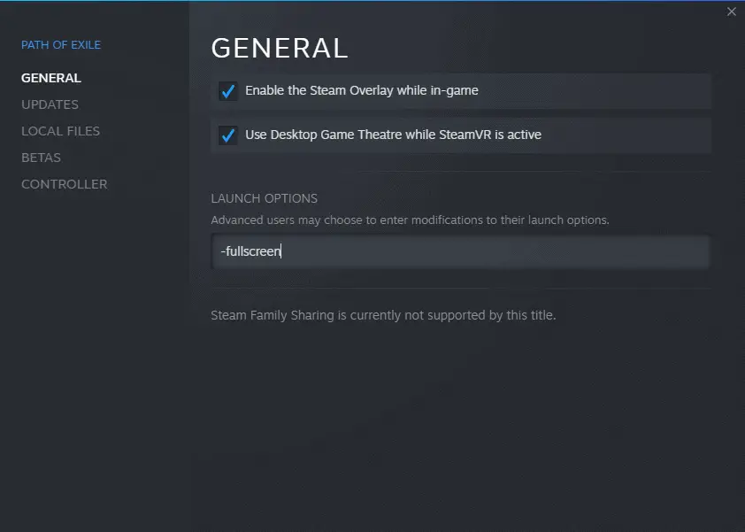 Steam Fullscreen Launch Option