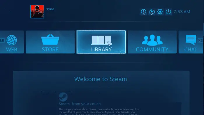 Steam Library - Big Picture Mode
