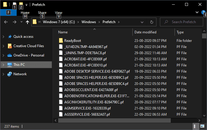 Windows PREFETCH Folder
