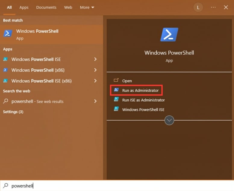 Windows Powershell Run as Administrator