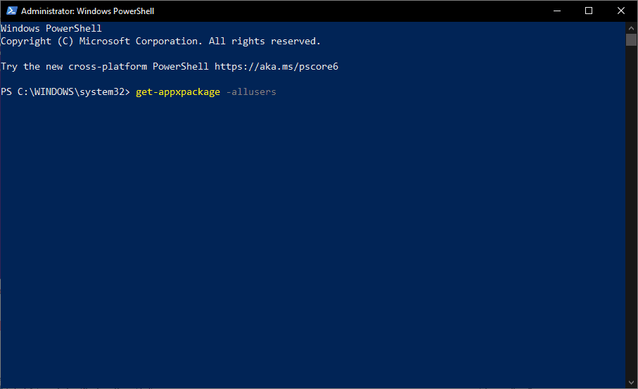 Windows Powershell get-appxpackage –allusers