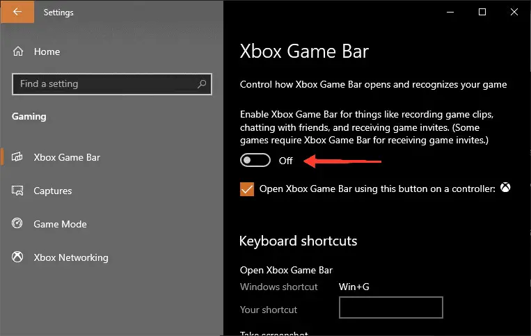 Xbox Game Bar Turn On