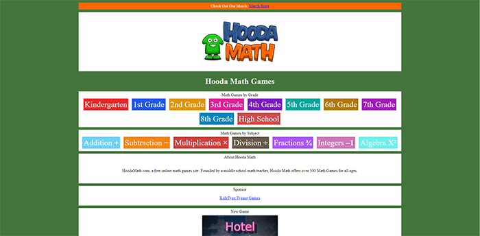 Hooda Math Unblocked game website