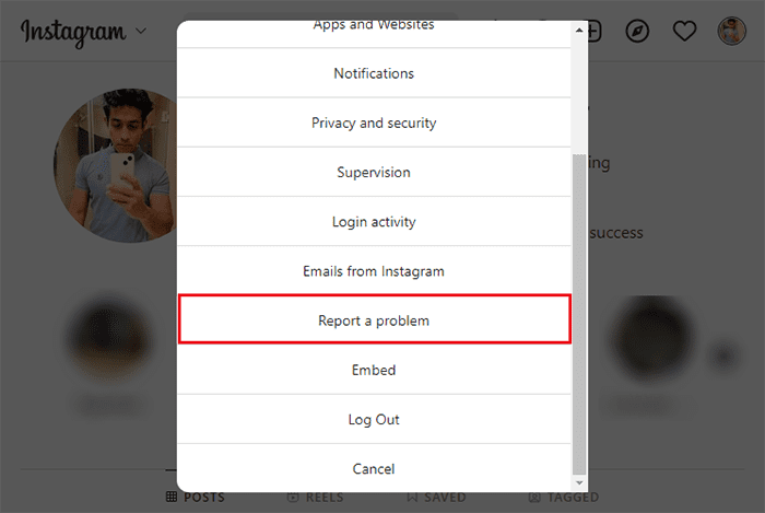 Instagram Report a Problem