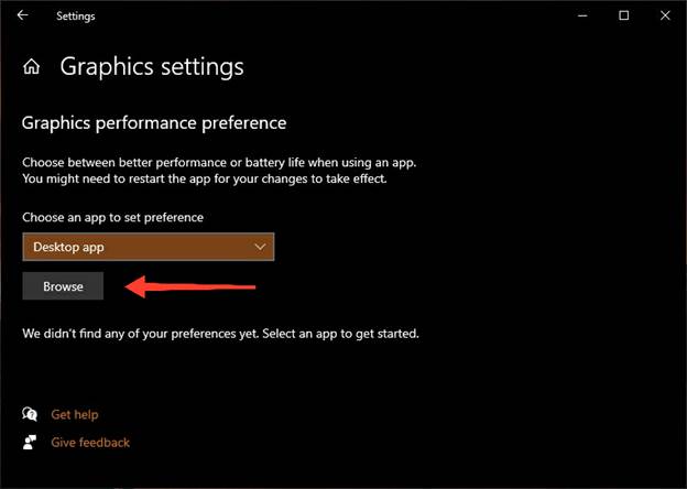 Graphics performance preference