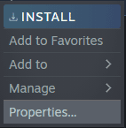 Steam Game Properties